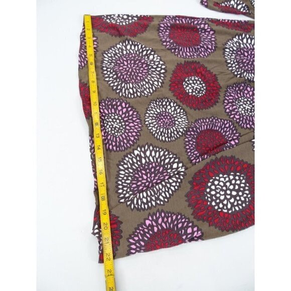 New Boden US 14 Maroon Beaded Scoop Neck Floral Print Viscose Empire Waist Dress - Picture 7 of 8